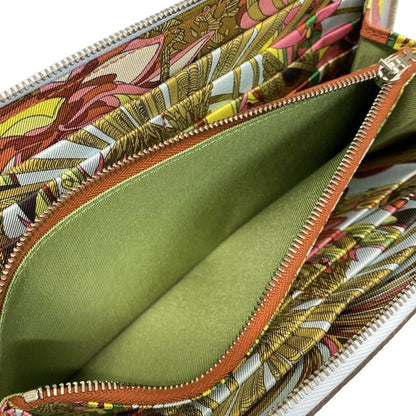 Hermes Azap Long Silk-in Blue Brume Round Zipper Long Wallet