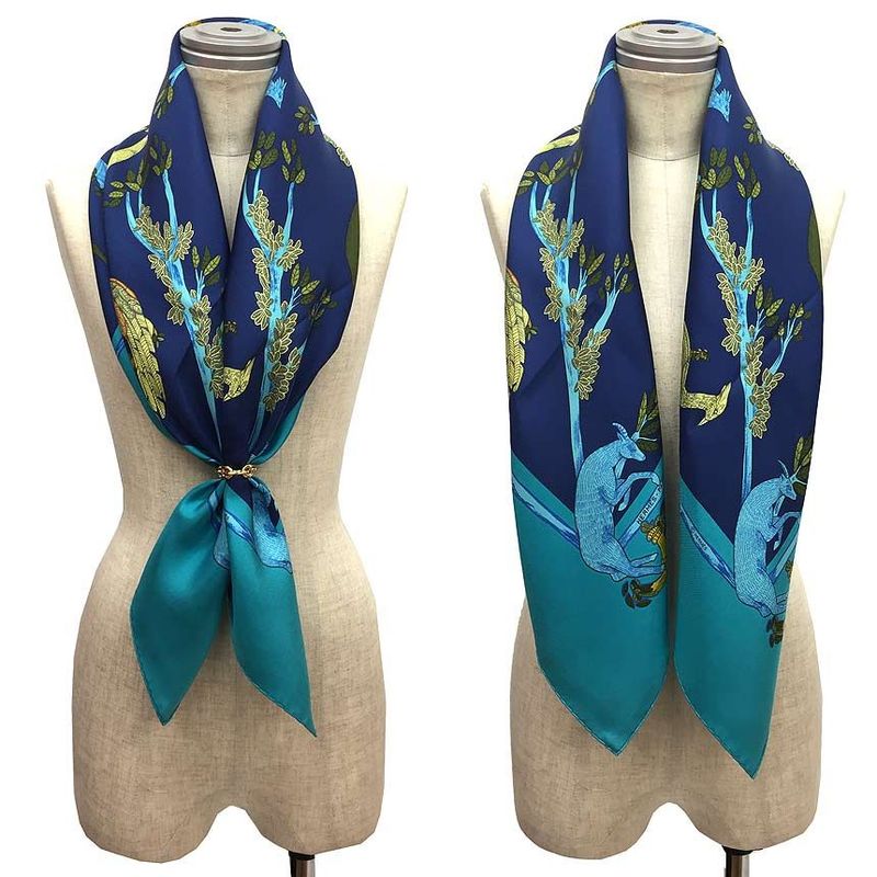 Sale Hermes Scarf Kare90 Animal Alphabet Unused New Old Item Aq7381