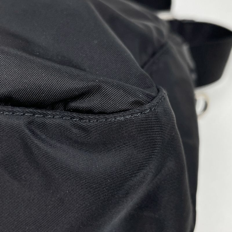 Prada Logo Plate Shoulder Bag Shoulder Crossbody Shoulder Bag Nylon Nero