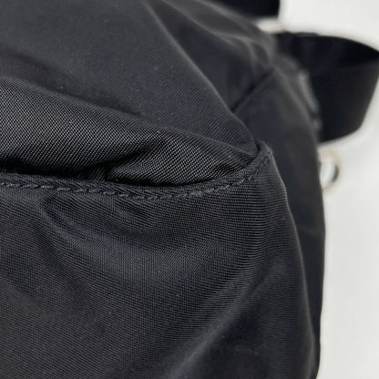 Prada Logo Plate Shoulder Bag Shoulder Crossbody Shoulder Bag Nylon Nero