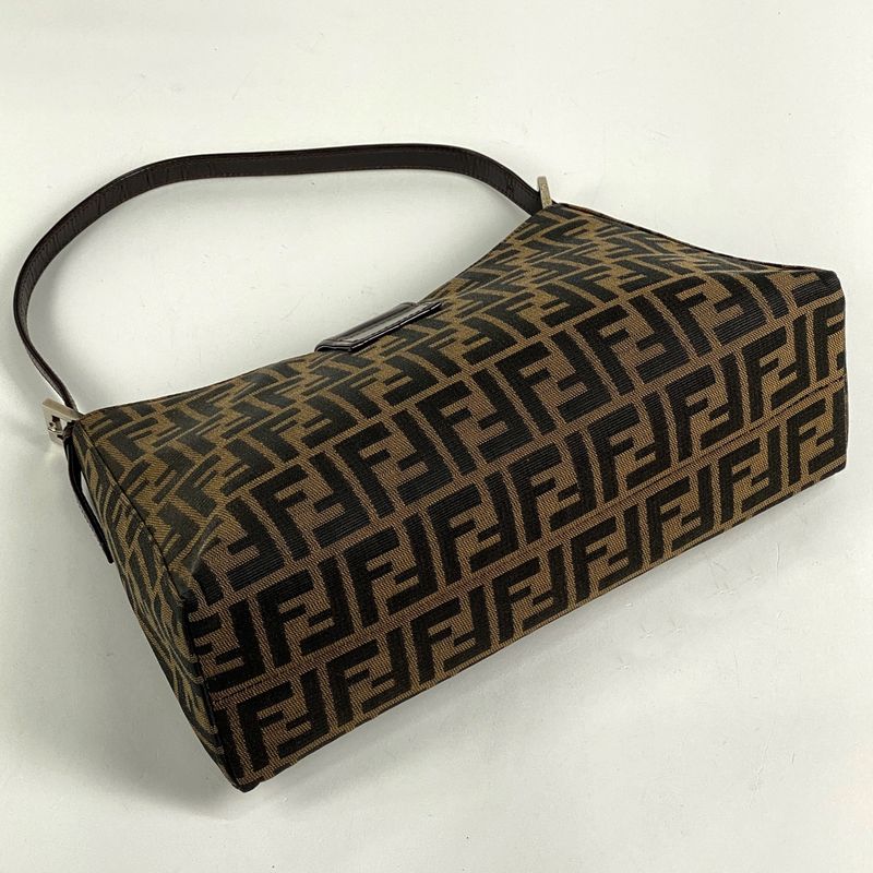 Fendi Zucca Pattern Shoulder Bag Handbag One Shoulder Bag Canvas Brown 16115