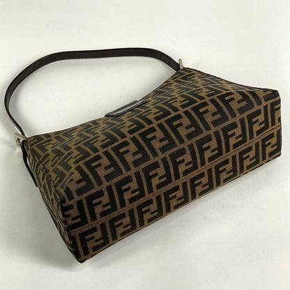 Fendi Zucca Pattern Shoulder Bag Handbag One Shoulder Bag Canvas Brown 16115