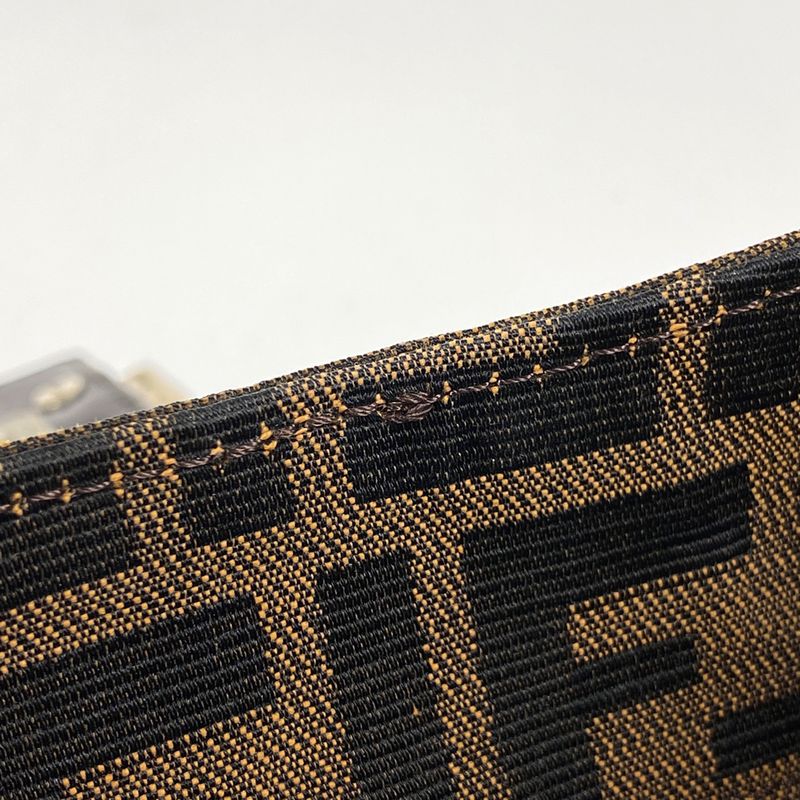 Fendi Zucca Pattern Shoulder Bag Handbag One Shoulder Bag Canvas Brown 16115