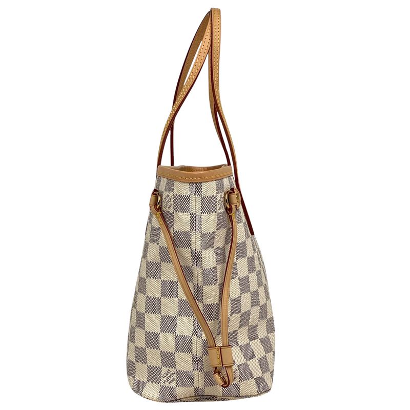 Louis Vuitton Neverfull PM Handbag Tote Bag Damier Azure White N41362 Women