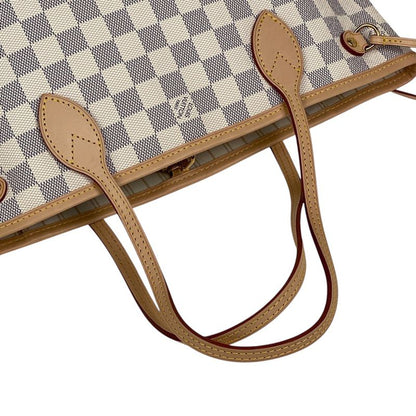Louis Vuitton Neverfull PM Handbag Tote Bag Damier Azure White N41362 Women