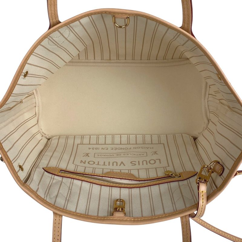 Louis Vuitton Neverfull PM Handbag Tote Bag Damier Azure White N41362 Women