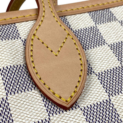 Louis Vuitton Neverfull PM Handbag Tote Bag Damier Azure White N41362 Women