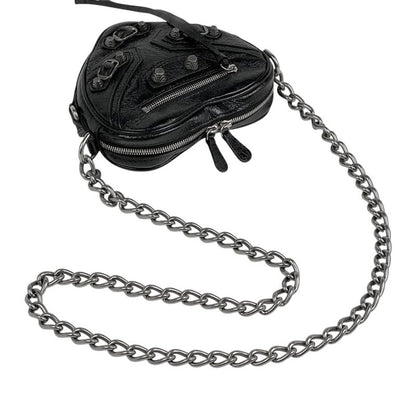 Balenciaga le Cagor Shoulder Bag Heart Shoulder Bag Leather Black 722781 Women