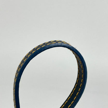 Christian Dior Trotter Pattern Saddle Bag One Shoulder Handbag Canvas Navy Women