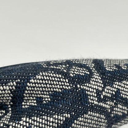 Christian Dior Trotter Pattern Saddle Bag One Shoulder Handbag Canvas Navy Women