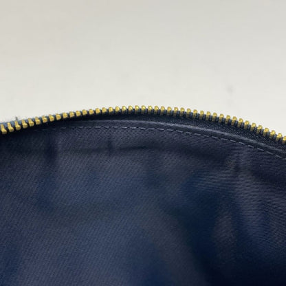 Christian Dior Trotter Pattern Saddle Bag One Shoulder Handbag Canvas Navy Women