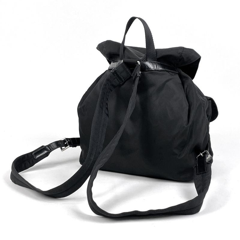 Prada Logo Plate Backpack Sac Rucksack Backpack Nylon Nero (Black) B2811 Women