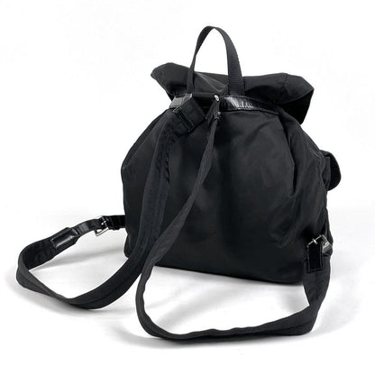 Prada Logo Plate Backpack Sac Rucksack Backpack Nylon Nero (Black) B2811 Women