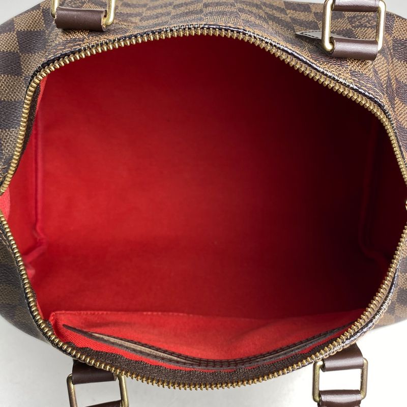 Louis Vuitton Speedy 30 Handbag Boston Commuter Shopping Handbag Damier Brown
