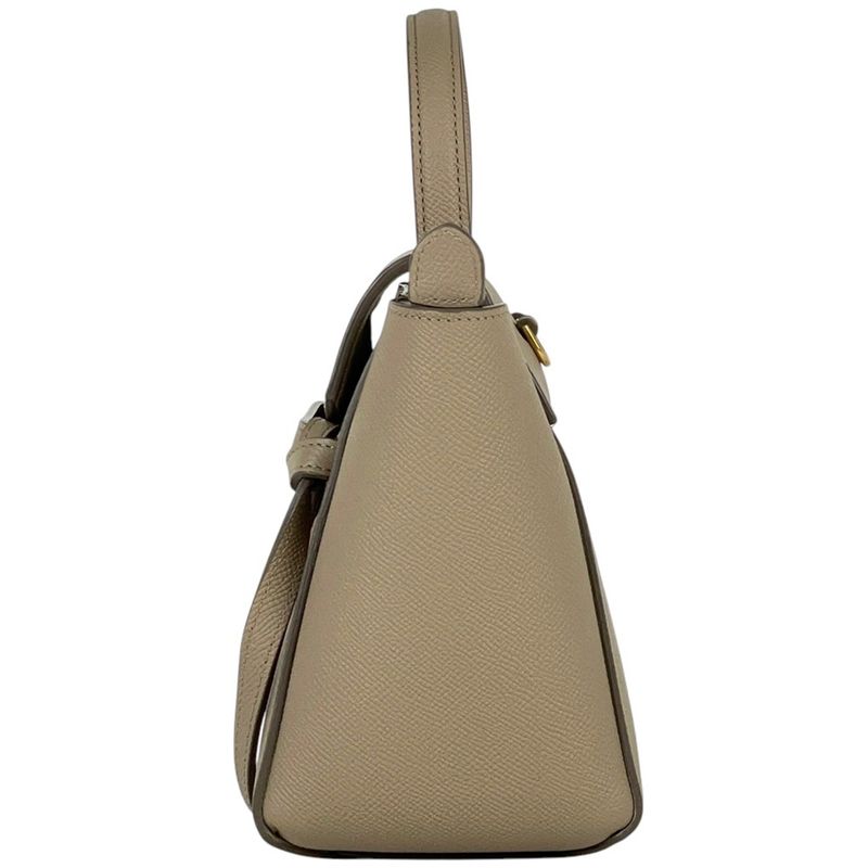 Celine Belt Bag Nano 2way Shoulder Bag Handbag Leather Beige Women