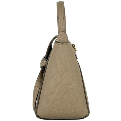 Celine Belt Bag Nano 2way Shoulder Bag Handbag Leather Beige Women