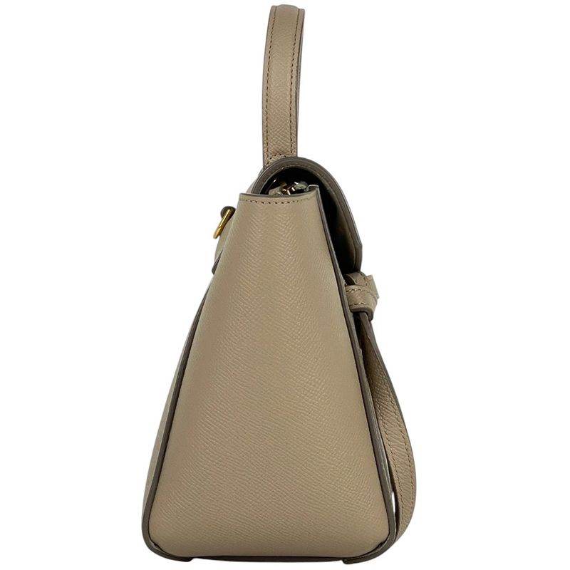 Celine Belt Bag Nano 2way Shoulder Bag Handbag Leather Beige Women
