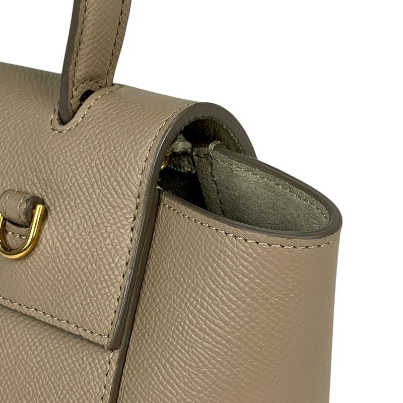 Celine Belt Bag Nano 2way Shoulder Bag Handbag Leather Beige Women