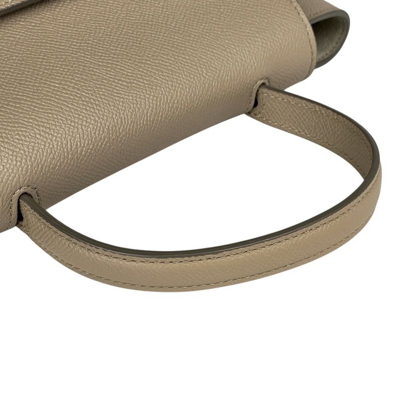 Celine Belt Bag Nano 2way Shoulder Bag Handbag Leather Beige Women