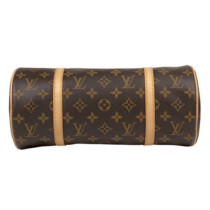 Louis Vuitton Papillon Barrel Bag Tube Shape Shoulder Handbag Monogram Brown