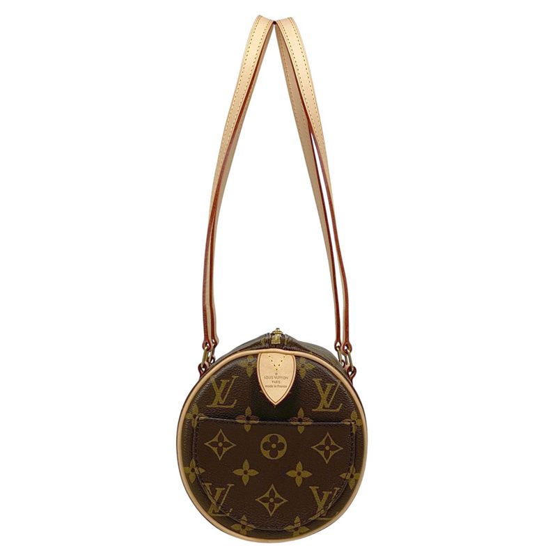 Louis Vuitton Papillon Barrel Bag Tube Shape Shoulder Handbag Monogram Brown
