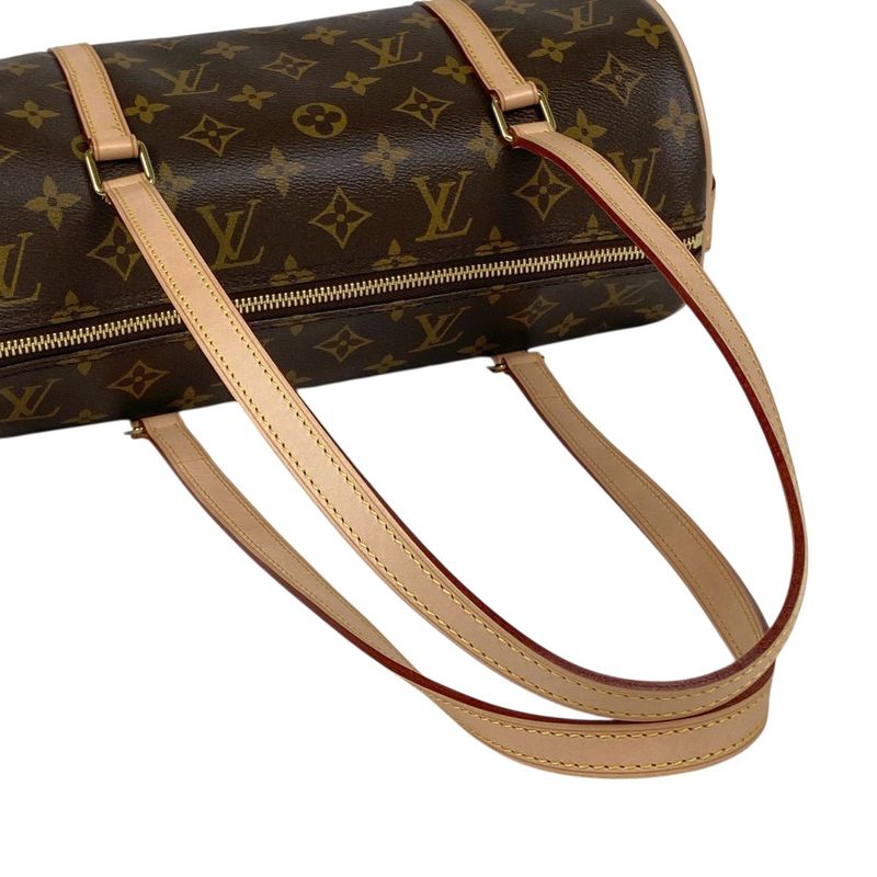 Louis Vuitton Papillon Barrel Bag Tube Shape Shoulder Handbag Monogram Brown
