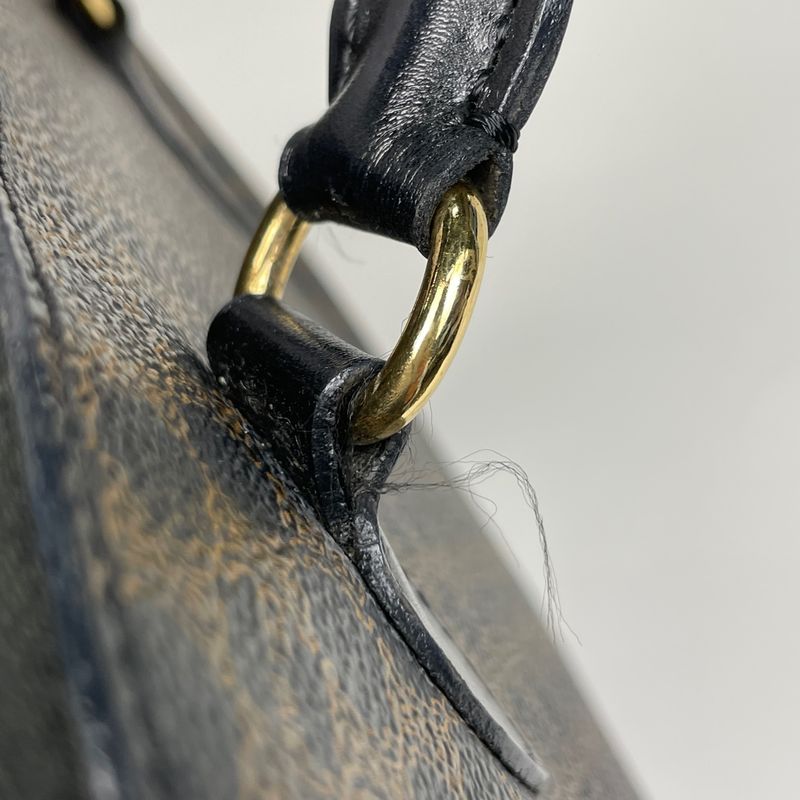 Celine Macadam Pattern Handbag Coated Canvas Black Women