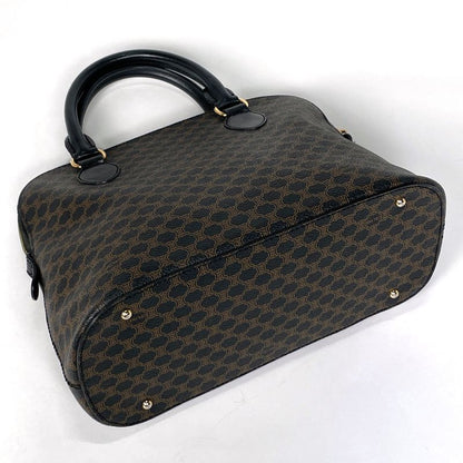 Celine Macadam Pattern Handbag Coated Canvas Black Women