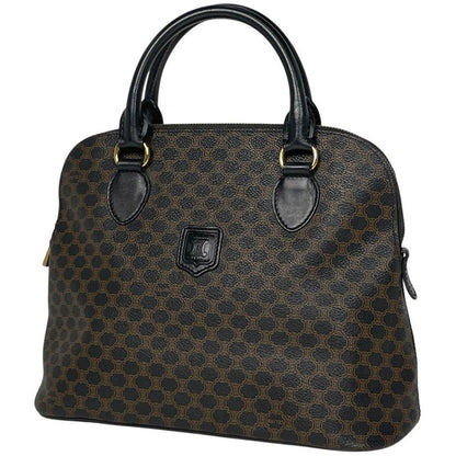 Celine Macadam Pattern Handbag Coated Canvas Black Women