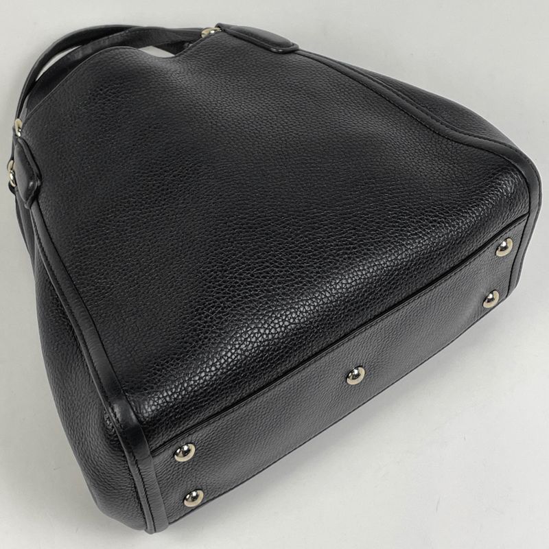 Gucci Soho Handbag Interlocking G Handbag Leather Black 336751 Women