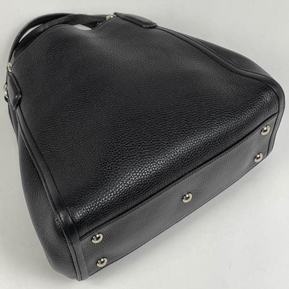 Gucci Soho Handbag Interlocking G Handbag Leather Black 336751 Women