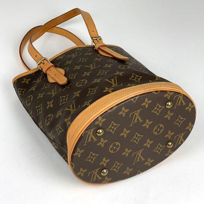 Louis Vuitton Petit Bucket PM Shoulder Bag Bucket Shape Tote Bag Monogram Brown