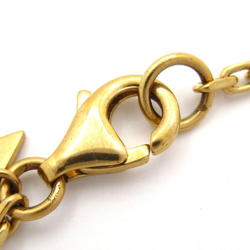 Prada Necklace Gold And Black Triangle Logo