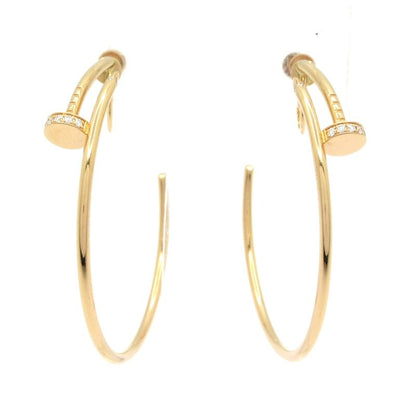 Cartier Earring Juste Un Clou 18K Pink Gold X Diamonds 28P Diamond Clasp