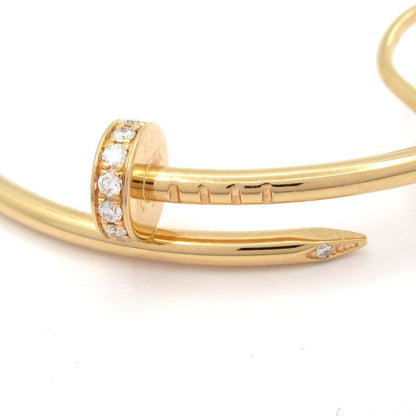 Cartier Earring Juste Un Clou 18K Pink Gold X Diamonds 28P Diamond Clasp
