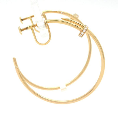 Cartier Earring Juste Un Clou 18K Pink Gold X Diamonds 28P Diamond Clasp