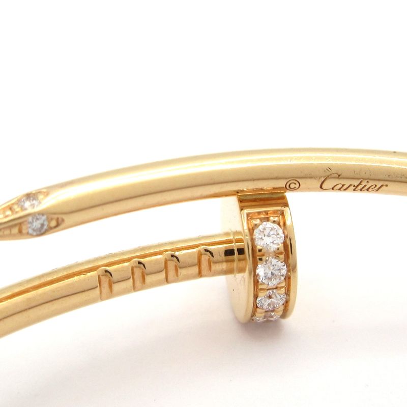 Cartier Earring Juste Un Clou 18K Pink Gold X Diamonds 28P Diamond Clasp