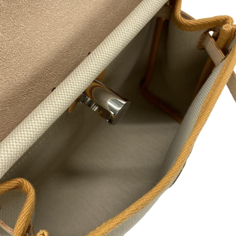 Hermes Shoulder Bag Herbag Her Bag Zip 20 Beige And Natural Sable Silver