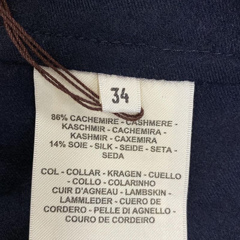 Hermes Coat Size 34 S Women - 4e0189dl Dark Navy And Black Soft Tilt Lambleather