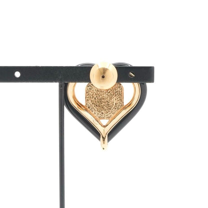 Chanel Brooch Corsage Gold Pink Black Pin Brooch Heart Here Mark