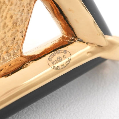 Chanel Brooch Corsage Gold Red Black Pin Brooch Diamond Shape Here Mark