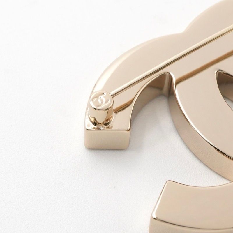 Chanel Brooch Corsage Gold Black Pink Here Mark Bicolor