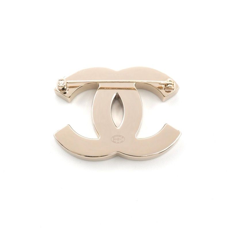 Chanel Brooch Corsage Gold Black Pink Here Mark Bicolor