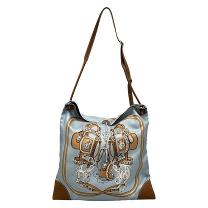 Hermes Shoulder Bag Silky City MM Light Blue X Light Brown X Multi Brides De