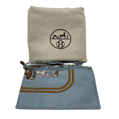 Hermes Shoulder Bag Silky City MM Light Blue X Light Brown X Multi Brides De