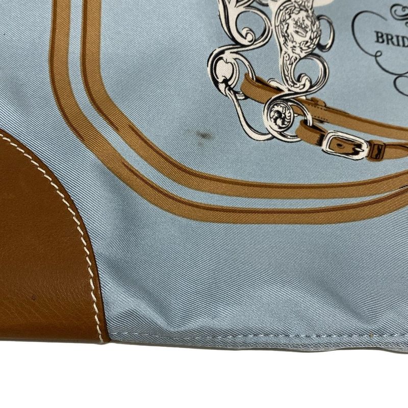 Hermes Shoulder Bag Silky City MM Light Blue X Light Brown X Multi Brides De