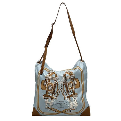 Hermes Shoulder Bag Silky City MM Light Blue X Light Brown X Multi Brides De