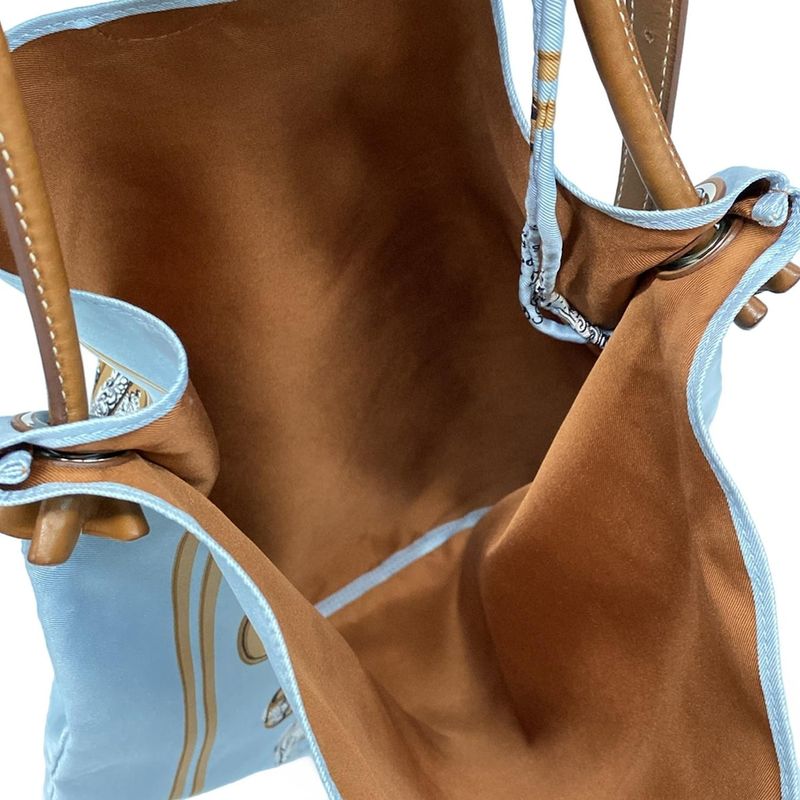 Hermes Shoulder Bag Silky City MM Light Blue X Light Brown X Multi Brides De