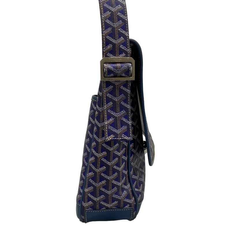 Goyard Shoulder Bag Grand Bleu MM Blue Diagonal Leather