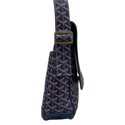 Goyard Shoulder Bag Grand Bleu MM Blue Diagonal Leather